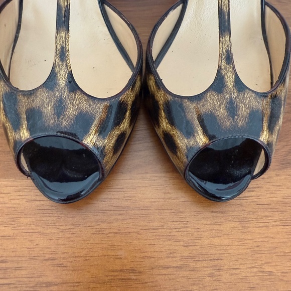 Leopard Print T-Strap Heels - Picture 4 of 5
